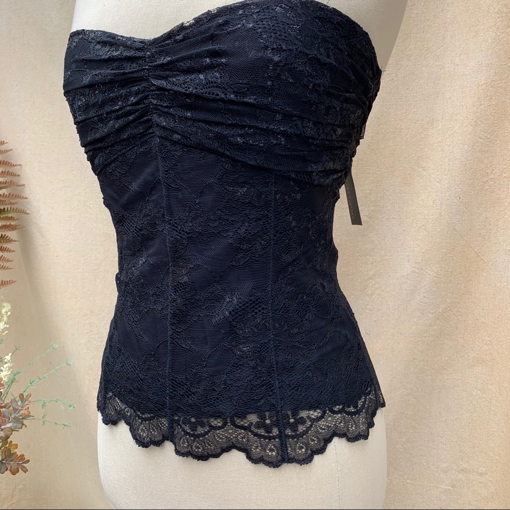 THE LIMITED black lace strapless zip up top NWT - Picture 5 of 16